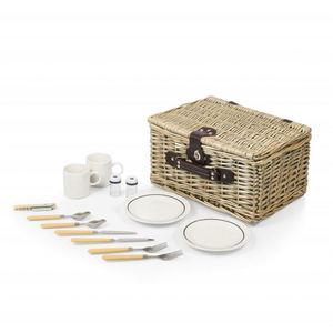 Panier pique-nique demi-rond en rotin tressé avec support métallique, <span class=keywords><strong>tendance</strong></span>, portable, sacs en osier, paniers en canne - Product Image 2
