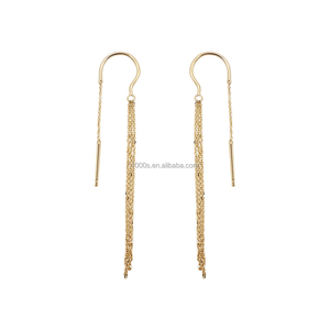 Pendientes de aros colgantes de oro de 18K para mujer, novedad, 1000 - Product Image 1