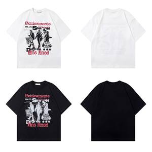 Camiseta de Manga Corta para Hombre, Estilo Hip-Hop Urbano, de Verano, de Alta Calidad, con Estampado de Personajes en Tono Oscuro, 100% Algodón Transpirable - Product Image 6