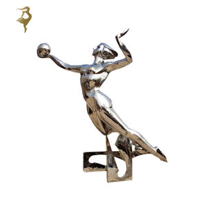 Decoración artística personalizada Tecnología futura Artesanía de metal Sexy Lady Estatua Robot Mujeres Escultura de acero inoxidable - Product Image 2