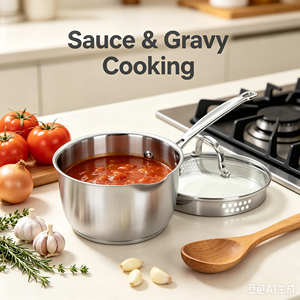 Ensemble de casseroles en acier inoxydable de qualité supérieure, compatible induction, avec bec verseur, couvercle en verre, <span class=keywords><strong>passoire</strong></span>, distribution de chaleur, écologique, compatible four et lave-vaisselle - Product Image 3