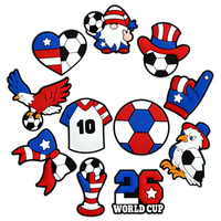 Breloques de chaussures patriotiques en PVC pour le football, motifs drapeau américain et aigle, pour sabots, fleurs, mode, confortables, durables, couleur et taille personnalisables