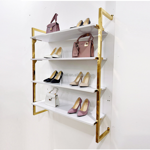 Pronto per la spedizione salvaspazio in acciaio inox a parete borsa espositore a parete montaggio a parete scarpiera scarpe Stand per negozio - Product Image 3