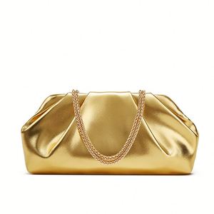 Nouveau sac plissé en cuir PU effet nuage pour femme, sac à bandoulière carré tendance avec chaîne résistante à l'eau - Product Image 4