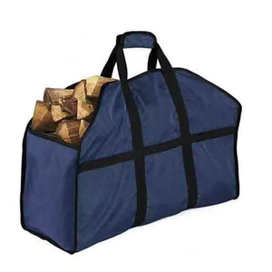 Porte-bûches grand format gratuit, sac fourre-tout en toile durable pour transporter du bois - Simple, facile à utiliser, extrémité fermée pour cheminée - Product Image 1