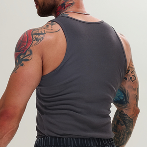 Custom Mens logo Ribbed Gym tank Top Heavyweight Cotton Muscle Sleeveless Running <strong>Stringer</strong> Fitness Sports Workout <strong>Vest</strong> - Product Image 6