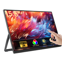 Moniteur portable Eimio en alliage d'aluminium de 15,6 pouces, écran tactile, moniteur portable pour la programmation, extension d'écran d'ordinateur portable, OEM
