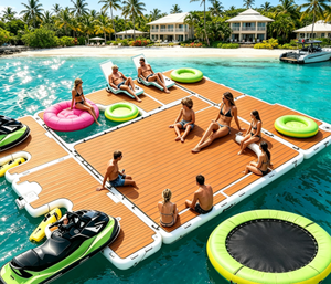 Île flottante gonflable pour fête aquatique, plateforme familiale pour jeux de piscine, loisirs et sports de plein air - Product Image 1