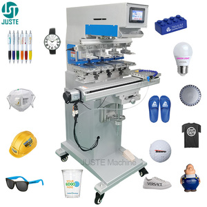 Impressora com almofada de aquecimento para lâmpadas LED, máquina de impressão de almofadas plásticas para lâmpadas LED, anel servo de <span class=keywords><strong>4</strong></span> cores para arte e beleza - Product Image 1