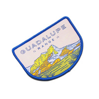 Insigne tissé d'étiquette de conception de logo en gros fer sur des patchs tissés d'étiquette de vêtements personnalisés