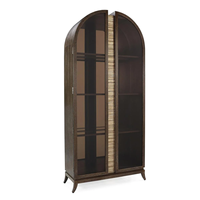 Vitrine en bois moderne personnalisable avec panneau en verre, grande capacité, rangement durable pour salon