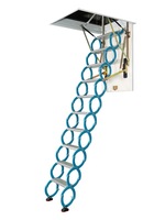 Escalier de grenier moderne entièrement automatique pliable avec rampes en aluminium, système de tirage télescopique pour villa extérieure et cuisine