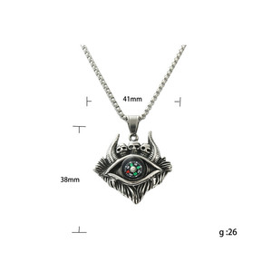 European Style Titanium Steel Skull <b>Compass</b> Pendant Unisex Fashion Necklace Retro Geometric Themed Charm 27057 - Product Image 3