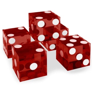 Dados de precisión personalizados de color claro 19mm Color acrílico D6 dados personalizados grabado Craps juego de <span class=keywords><strong>5</strong></span> con puntos blancos - Product Image 3