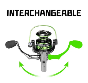 新品オールメタルブラックグリーン釣りリール淡水海水デュアル使用最大ドラッグ12Kgスピニングリール耐久性のあるコイ釣りタックル - Product Image 4