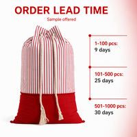 Sac cadeau de Noël, grand sac à cordon de serrage, sac du Père Noël rouge à pois, sac cadeau de Noël réutilisable avec cordon de serrage pour les cadeaux de fêtes