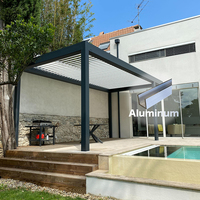 Pergola Bioclimatique Autoportante en Alliage d'Aluminium Étanche pour Extérieur, Tailles 3x3m, 3x4m, 4x4m, 6x4m, Écologique, avec Toit à Lames Orientables