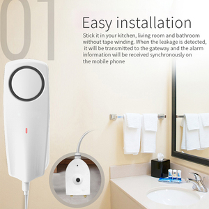 เซ็นเซอร์ตรวจจับการรั่วไหลของน้ำอัจฉริยะ Tuya WiFi - สัญญาณเตือนในพื้นที่ 80dB และแจ้งเตือนผ่าน<span class=keywords><strong>แอ</strong></span>ปพลิเคชัน เชื่อมต่อกับวาล์วปิดอัตโนมัติ ใช้พลังงานจากแบตเตอรี่ - Product Image 5