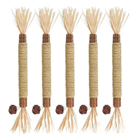 Jouet interactif pour chat : bâtonnet à chatouiller avec herbe à chat et fruit de galline (Actinidia Polygama) pour le nettoyage des dents