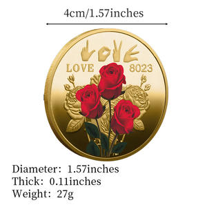 ストックローズエレメントメタルクラフト記念コイン多言語愛の言葉をテーマにしたお土産コイン - Product Image 6