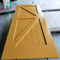 Porte coulissante en bois teinté anti-fissures pour salle de bain de maison de campagne, surface durable, kit de rail coulissant dissimulé