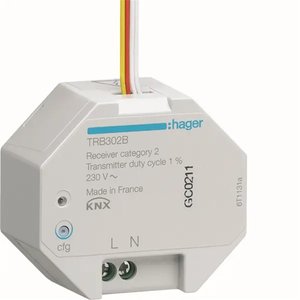 Modulo di ingresso On/Off radio KNX Quicklink compatibile con Hager TRB302B, 2 ingressi, a incasso - Product Image 1