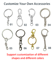Porte-clés personnalisé en acrylique transparent vierge, breloques porte-clés, porte-clés en acrylique avec cadre photo imprimé sur mesure