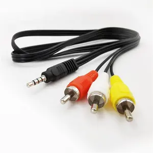 Cantell Goedkope Prijs 3.5Mm Naar 3 Rca Kabel Av-kabel Voor Tv Vcr Video Audio Kabels