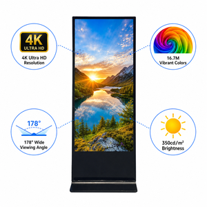 เครื่องโฆษณา LCD แนวตั้งขนาด 65 นิ้ว Ultra HD ระบบปฏิบัติการ Android RK3566 พร้อม WiFi, Bluetooth และรองรับการแบ่งหน้าจอ - Product Image 1
