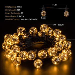 Chuỗi Ánh Sáng Treo Kit Năng Lượng Mặt Trời Ngoài Trời/Trong Nhà G40 Với Treo Ổ Cắm Cổ Tích Chuỗi Ánh Sáng - Product Image 4