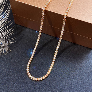 Diamond Necklace White Gold Round Brilliant Cut for Certified Wedding Women's Classic Style - Product Image 2
