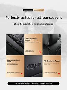 Высококачественные универсальные чехлы для автомобильных сидений из кожи OEM/ODM, полный комплект на 5 мест - Product Image 5