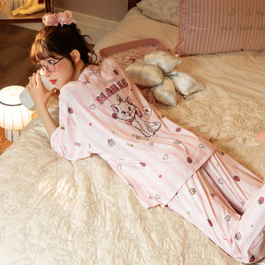 Conjunto de Pijama de Algodón para Mujer, Manga Larga, Primavera y Otoño, Estilo Hogareño, OEM, Marca United <span class=keywords><strong>Mary</strong></span> Cat - Product Image 5