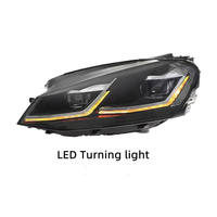 Kit de phares LED REAL F137 12V 6000LM avec lentille Xénon, double faisceau, blanc froid, œil de démon rouge pour Volkswagen Golf 7 MK7 2013-2017