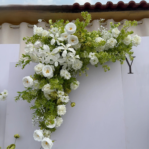 Handmade <strong>White</strong> <strong>and</strong> <strong>Green</strong> Silk Floral Arrangement <strong>Bouquet</strong> Customized for <strong>Weddings</strong> Events Mother's Day Parties - Product Image 3