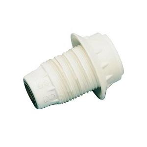 Portalampada E-14 filettato in colore bianco con rondella, ideale per lampade da casa e decorazione d'interni. - Product Image 1