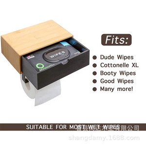 Home wooden toilet <b>paper</b> holder, aromatherapy toilet shelf, wall-mounted bathroom <b>tissue</b> storage rack - Product Image 5