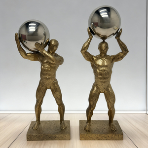 Figura de Resina de Hombre Musculoso Contemporáneo, Adorno de Escritorio de Estilo Nórdico, Escultura Decorativa para Mesa de Oficina - Product Image 5