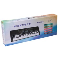 Piano Electrónico Educativo de 61 Teclas, 128 Ritmos, 128 Tonos, 8 Percusiones, 20 Canciones de Demostración, Color Rosa/Negro, Modelo Económico para Práctica