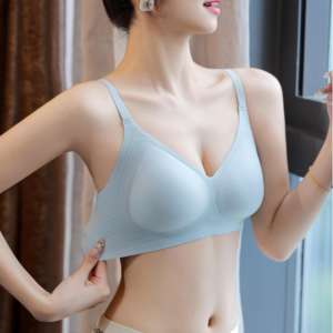 Sujetador sin aros cómodo y sin costuras, ligero, con efecto push-up, fuerte soporte antideslizante, transpirable, fino, con letras, diseño elegante y sencillo, sin acero. - Product Image 6
