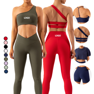 2023 Yoga Training Clothes Quick Dry Ventilation Yoga Leggings Set High Support Rib Gym Fitness Set