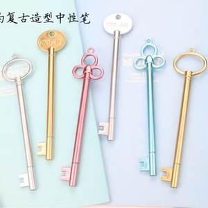 Key-Shaped Neutral Pen Metal Needle Tip Gel Pen Office School Use Caps Closure <b>Plastic</b> Shell P-0323 - Product Image 1