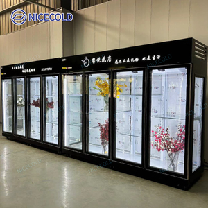 4 porte Display nero floreale di raffreddamento a fiori con impostazione di umidità per negozio di fiori - Product Image 4
