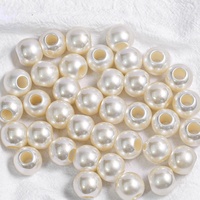Perles en vrac imitation nacre ABS blanches nacrées UV de 10-30 mm à grand trou, pour vêtements, sacs et accessoires, vente en gros