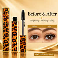 Maskara Leopard Print Mewah, Memanjangkan, Menebalkan, Tahan Air, Logo Kustom OEM ODM