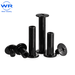 Tornillos Chicago de Cabeza Redonda con Óxido Negro, Rosca UNF, Fijaciones de Acero para Cinturones de Cuero y Encuadernación de Libros - Product Image 1