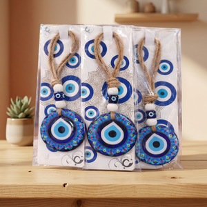 Ensemble de talisman protecteur bleu à suspendre pour porte, mur et voiture, décoration spirituelle traditionnelle pour la maison, le bureau et le véhicule - Product Image 4