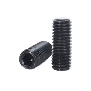 DIN913 Hex socket flat point machine grub set screw M1.4 1.6 2 2.5 3 3.5 4 5 6 8 10 12 14 16 20 24mm 12.9 grade steel black