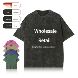 T-shirt Personalizzata con Ricamo, Maglietta Bianca Oversize in Puro Cotone, Ricamo 3D, Effetto Vintage Lavato all'Acido, T-shirt da Uomo - Product Image 4