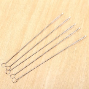 Juego de cepillos de limpieza de pajitas metálicas simples con cerdas de nailon para accesorios de bar - Product Image 2